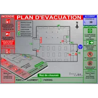 Plan d'évacuation USINES A3 support Dibond Alu 60x40cm