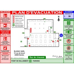 Plan d'évacuation pour usines