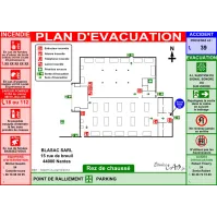 Plan d'évacuation pour usines