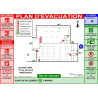 Plan d'évacuation pour usines
