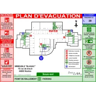 Plan d'évacuation pour parking