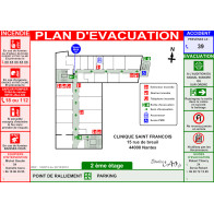 Plan d'évacuation pour hôpital