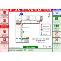 Plan d'évacuation pour hôpital
