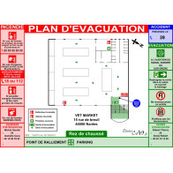 Plan d'évacuation pour magasin