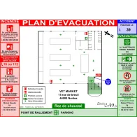 Plan d'évacuation pour magasin