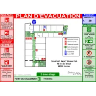 Plan d'évacuation hôpitaux A3 plastifié