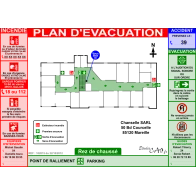 Plan d'évacuation bureau A3 plastifié