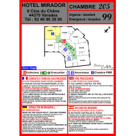 Plan d'évacuation chambre hôtel