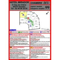 Plan d'évacuation chambre hôtel