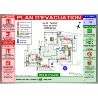 Plan d'évacuation écoles A3 cadre alu