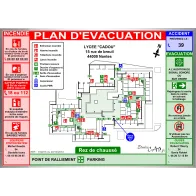 Plan d'évacuation écoles A3 cadre alu
