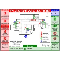 Plan d'évacuation parking A3 cadre alu